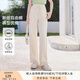 香影直筒闊腿褲女高腰2025春季新款寬松長褲抽繩米白色垂感糯米褲 米色 XL