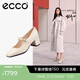 愛步（ECCO）瑪麗珍鞋女鞋 2025年夏季新款倪妮同款高跟鞋淺口單鞋 型塑290963 石灰色29096301378 38