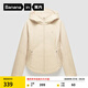蕉內(nèi)（Bananain）熱皮501++女士加絨短外套保暖防風(fēng)防水秋冬款收腰顯瘦休閑女裝 象牙白 XL