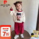 皮爾卡丹（pierre cardin）童裝哪吒衣服女童春裝套裝2025新款兒童寶寶哪咤衛(wèi)衣衛(wèi)褲兩件套潮 娜扎兒童衣服-紅色 100 尺碼2~3歲【 90-100cm】