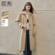香影風(fēng)衣女中長(cháng)款2026春季新款純棉翻領(lǐng)英倫風(fēng)巴恩風(fēng)卡其休閑外套 卡其 M 160/84A/95-110斤