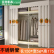 諦怡加深不銹鋼布衣柜家用鋼管加粗加固租房雙人宿舍臥室全鋼架 不銹鋼一米五 富貴