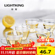 明尊（LIGHTKING）耐高溫小玻璃茶杯套裝 透明水杯帶把手加厚品茗杯功夫茶杯茶具 玻璃小茶杯 150ml 6只