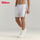 威爾勝（Wilson）官方男士SPIN輕薄透氣舒適平滑腰帶開(kāi)叉運動(dòng)健身網(wǎng)球梭織短褲 亮白色-WM20084512WTA M /175/84A