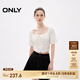 ONLY春夏法式復(fù)古宮廷風(fēng)泡泡袖方領(lǐng)雪紡衫女|124351001 A06 急流白色 M 165/84A