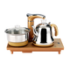 福萬(wàn)千四合一全自動(dòng)上水電茶爐燒水壺茶具茶盤(pán)電磁爐單個(gè)全自動(dòng)水壺消毒鍋適配于佳祿福珍視界茗夏佳茗廈養元 整套全自動(dòng)電茶爐（金色）