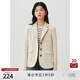 自巧小個子奶白色時髦西裝半裙套裝女2024春裝新款平駁領(lǐng)西服外套 奶油白西裝 S (3碼)