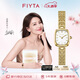 飛亞達（FIYTA）傾城系列 “小金表”復古貝母盤12點位真鉆鑲嵌女表 生日節(jié)日禮物