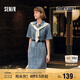 森馬（Semir）[森柔牛仔]牛仔連衣裙女夏工裝風收腰港風中長裙103324114001