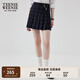 Teenie Weenie小熊春季格紋百褶短裙學院風休閑半身裙灰色半裙女裝 撞色 M (165)