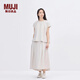 無(wú)印良品（MUJI） IDEE 女式 平紋 法國(guó)袖罩衫 短袖t恤上衣 女裝25年夏季 GA42CC5S 淺灰色 L （165/88A）