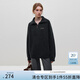 范思藍恩23FS14184拉鏈翻領(lǐng)毛針織衫女冬裝半開高領(lǐng)刺繡毛衣 灰色 M
