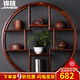 錦格掛墻博古架實(shí)木中式多寶閣茶壺架壁掛展示架簡(jiǎn)約現(xiàn)代紫砂壺架茶具 掛墻外圓內(nèi)方大號(hào)：80*80*12cm