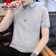 皮爾卡丹（pierre cardin）短袖T恤男POLO半袖新款男士夏季t恤衫商務(wù)休閑翻領(lǐng)上衣體恤團購 淺灰色 XL