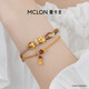 曼卡龍黃金轉運珠咖啡小方糖足金掛墜可DIY手鏈琺瑯鑲嵌定價(jià)送女友禮物