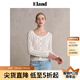 ELAND衣戀毛針織衫女學(xué)院針織花紋空調(diào)長(zhǎng)袖開衫外套2025夏季新款 象牙白/白色(39)Ivory S /160