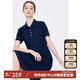 Navigare意大利小帆船女士短袖POLO領連衣裙A版中裙2322874506 藍 L 