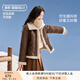 香影美拉德皮毛一體外套女短款2024冬季新款小個子仿生皮草pu上衣 咖啡 M