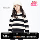 little MO&Co.50%山羊絨童裝男童女童條紋毛衣兒童針織衫紅色羊絨衫 黑白條色 130 130/60