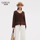 歌莉婭上衣兩件套女裝2025新款秋季休閑小眾高級感穿搭1E8CAA740 86Y咖啡色 S