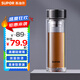 蘇泊爾（SUPOR）雙層玻璃杯 高硼硅茶水分離泡茶杯 車載水杯子禮品禮物KCG38AY10