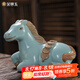 金鑲玉 功夫茶具茶寵擺件 茶具配件仿宋汝瓷開片非紫砂可養(yǎng)馬上有錢茶寵