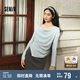 森馬（Semir）長袖T恤女短款不規(guī)則設(shè)計感修身顯瘦2025秋蕩領(lǐng)薄款107625101097