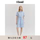 ELAND衣戀襯衫短袖連衣裙女收腰顯瘦休閑A字短裙2024夏季新款 淺藍(lán)色(51)L/Blue M 165