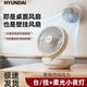 HYUNDAI壁掛風(fēng)扇免打孔空氣循環(huán)扇充電廚房電風(fēng)扇桌面風(fēng)扇折疊小風(fēng)扇衛生間廁所風(fēng)扇宿舍電風(fēng)扇 白色充插兩用【按鍵款】送免打孔