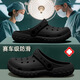 FOURDATRY手術(shù)室洞洞鞋男款護士專(zhuān)用2025新款夏季外穿防滑防臭EVA涼拖鞋男 黑色-賽車(chē)級防滑 手術(shù)室專(zhuān)用鞋， 40 -41