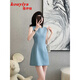 蔻伊婭（Kouyiya）品牌女裝新品藍(lán)色小禮服連衣裙女夏季高級(jí)感名媛氣質(zhì)小個(gè)子背心裙 淺藍(lán)色 M 100-110斤