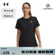 安德瑪（UNDERARMOUR）春夏Tech女子羅紋訓(xùn)練運(yùn)動(dòng)短袖T恤1389852 黑色001 L