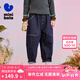 迷你巴拉男童兒童牛仔褲加絨加厚秋冬寶寶長(zhǎng)褲牛仔褲 牛仔深藍(lán)88301 110