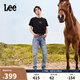 Lee25春夏新品726標(biāo)準(zhǔn)中腰直筒五袋款淺藍(lán)色男涼感牛仔褲涼涼褲