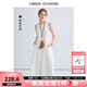 VEGA CHANG2025新款夏季無袖連衣裙女裝簡約氣質(zhì)高級感背心長裙白色 陶瓷白 M