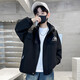 G.DUCKKIDS童裝男童外套春秋款兒童衣服男孩運動秋裝中大童學(xué)生帥氣連帽夾克 黑色 160 建議身高150-160體重80-95斤