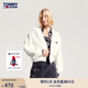 TOMMY JEANS秋冬女裝純棉復古燈籠袖慵懶風(fēng)紐扣V領(lǐng)寬松短針織開(kāi)衫16531 米白色YBH XS （推薦：100斤以下）