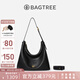 BAGTREE包包樹圖南植鞣皮hobo女包2025年新單肩斜挎包通勤餃子包七夕禮物 黑色-大號(hào) 贈(zèng)斜挎延長(zhǎng)肩帶 高級(jí)小眾