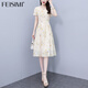 FEISIMI2025新款夏季連衣裙女士女裝衣服遮肚夏天氣質(zhì)女神范顯瘦法式裙子 圖片色 L