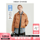 VEGA CHANG2025年冬新款啞光皮美拉德羽絨服女冬小個子外套ins 復古棕 S