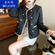 奈加圖小香風(fēng)歐洲站菱格棉服女秋冬裝2023新款歐貨時(shí)尚洋氣短款棉衣外套 黑色（小香風(fēng)） 2XL 建議130一145斤
