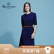 AQUASCUTUM/雅格獅丹2025春夏女士時(shí)尚休閑七分袖連衣裙 皇家藍 XL