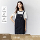 茵曼（INMAN）復古學院牛仔背帶裙女2025夏季新款時尚百搭減齡直筒連衣裙 深牛仔藍 M