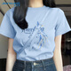 真維斯（Jeanswest）藏青色短袖t恤衫女2026新款夏季潮流小個(gè)子寬松休閑半袖上衣服