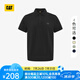 CAT卡特POLO衫男士經(jīng)典華夫格美式短袖翻領(lǐng)T恤25春夏新品通勤上裝 黑色 XL