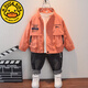 G.DUCKKIDS男童外套春秋裝2023新款韓版中小童男孩2-9歲兒童寶寶運(yùn)動(dòng)風(fēng)衣秋 桔色 夾克外套 100 cm適合身高90-100cm年齡3-4歲