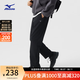 美津濃（MIZUNO）ESSENTIAL系列 男女休閑加絨保暖針織長(zhǎng)褲 09/黑色 XL (180)