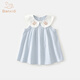 班喜迪女童連衣裙夏季2026新款洋氣女寶寶公主裙無(wú)袖裙子兒童背心裙夏裝 藍色 100