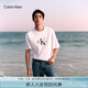 Calvin KleinJeans25春夏男女情侶休閑ck字母純棉落肩袖寬松短袖T恤4RAB823