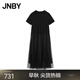 江南布衣（JNBY）【商場同款】24秋冬新品連衣裙圓領(lǐng)A型短袖氣質(zhì)優(yōu)雅5O7G15780 001/本黑 S